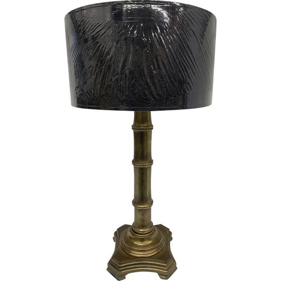 Image 1 of Vintage table lamp base in brass and faux bamboo, 1970