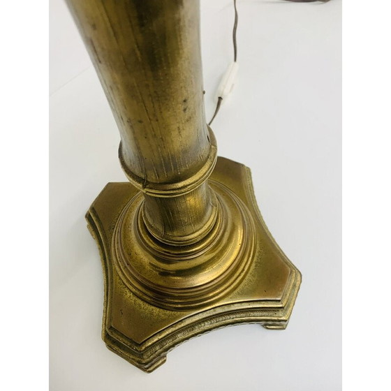 Image 1 of Vintage table lamp base in brass and faux bamboo, 1970