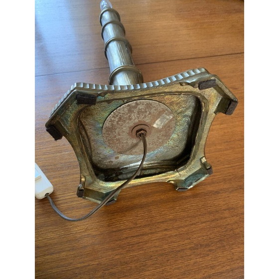 Image 1 of Vintage table lamp base in brass and faux bamboo, 1970