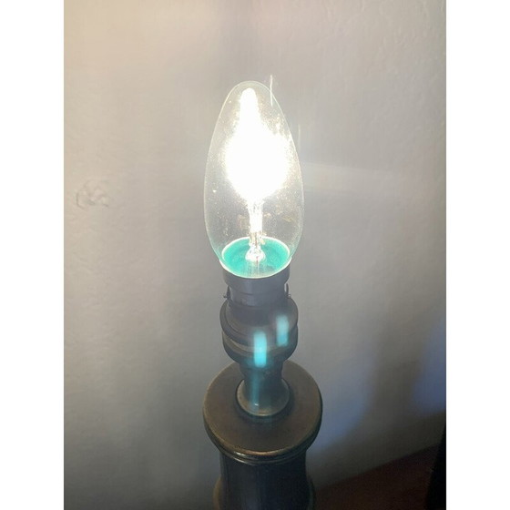 Image 1 of Vintage table lamp base in brass and faux bamboo, 1970