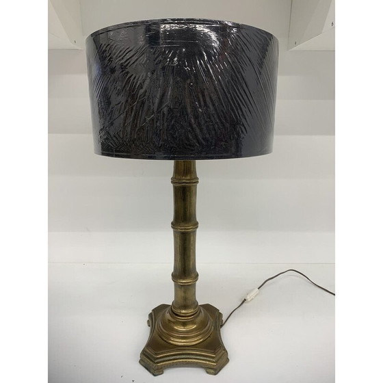 Image 1 of Vintage table lamp base in brass and faux bamboo, 1970