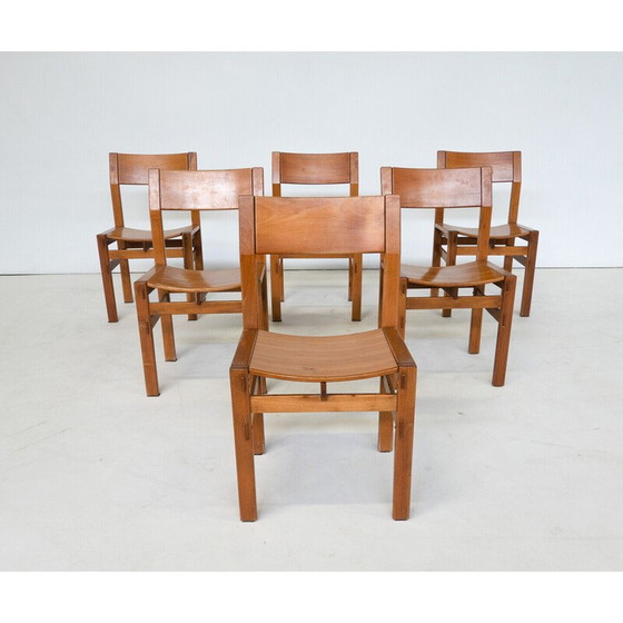 Image 1 of Set of 6 vintage chairs by Giuseppe Rivadossi, Italy 1980