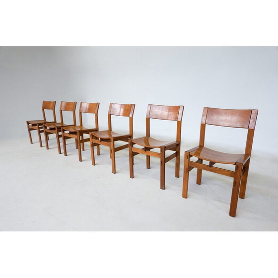 Image 1 of Set of 6 vintage chairs by Giuseppe Rivadossi, Italy 1980