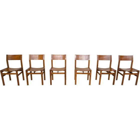 Image 1 of Set of 6 vintage chairs by Giuseppe Rivadossi, Italy 1980