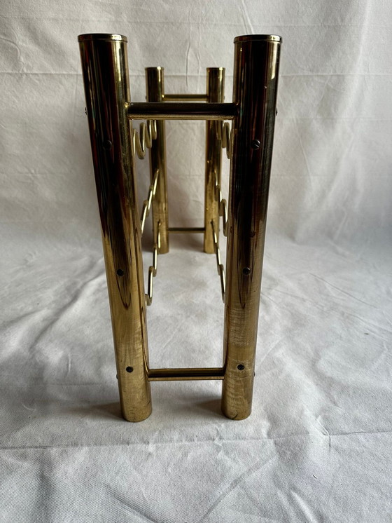 Image 1 of Brass Hollywood Regency Wine Rack, France 1970