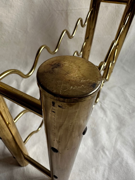 Image 1 of Brass Hollywood Regency Wine Rack, France 1970