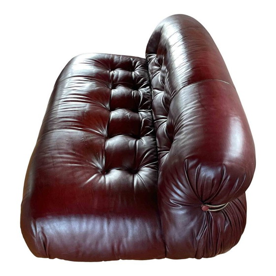 Image 1 of Vintage Soriana leather and metal sofa by Afra & Tobia Scarpa, Italy 1969