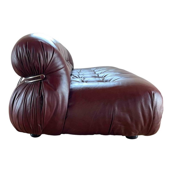 Image 1 of Vintage Soriana leather and metal sofa by Afra & Tobia Scarpa, Italy 1969