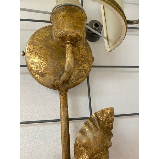 Contemporary Wall Lamp Wall Sconce Florence Style Painted In Gold-Leaf And Clay