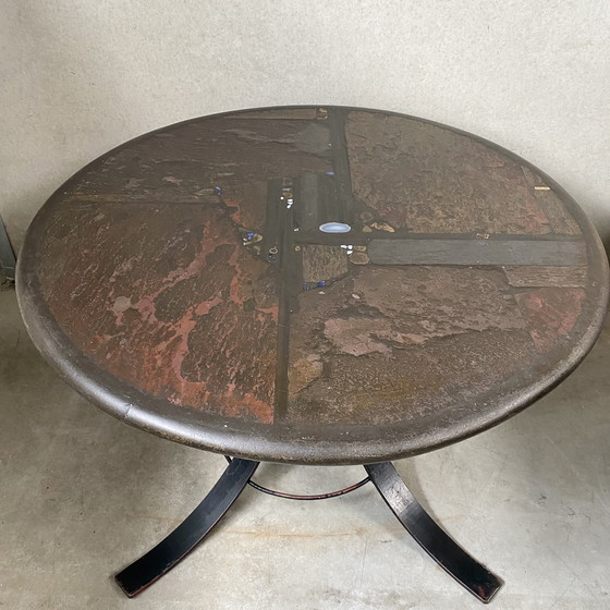 Image 1 of Table de salle à manger ronde brutaliste par Paul Kingma 1980