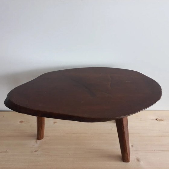 Image 1 of Vintage Brutalist Style Oak Plant Table Coffee Table