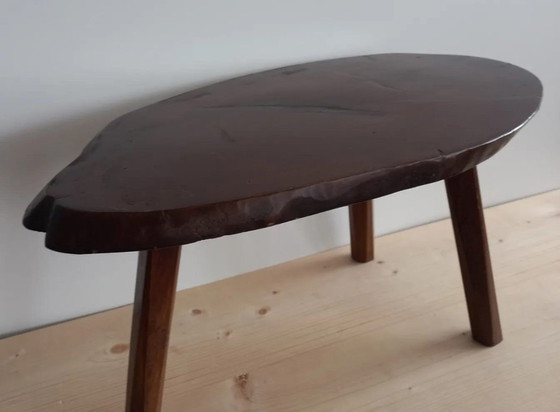 Image 1 of Vintage Brutalist Style Oak Plant Table Coffee Table