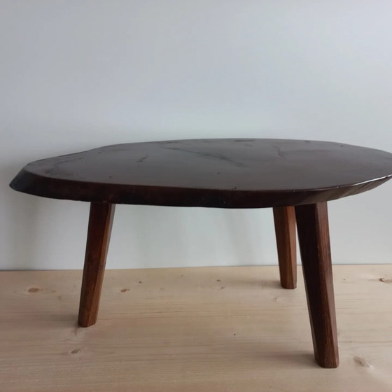 Image 1 of Vintage Brutalist Style Oak Plant Table Coffee Table