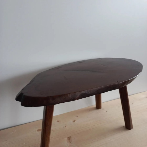 Image 1 of Vintage Brutalist Style Oak Plant Table Coffee Table