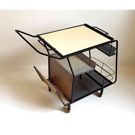Image 1 of Vintage yellow Formica cart 50's