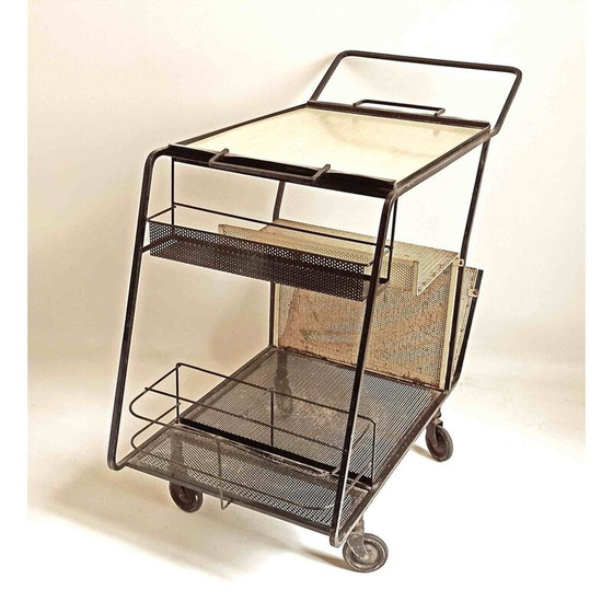 Image 1 of Vintage yellow Formica cart 50's