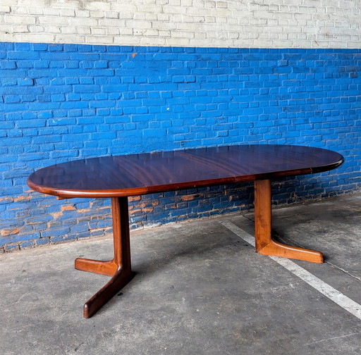 Vintage Dining Table Oval Teak Extendable