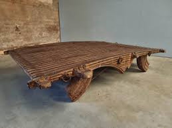 Image 1 of Antique Camel Cart Table