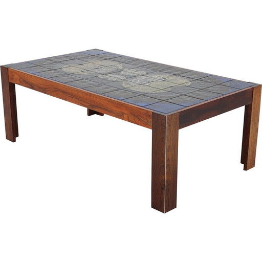 Vintage tile coffee table by Mobelintarsia, Denmark 1960s