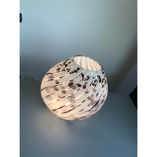 Contemporary White Table Lamp In Murano Glass Style With Murrine