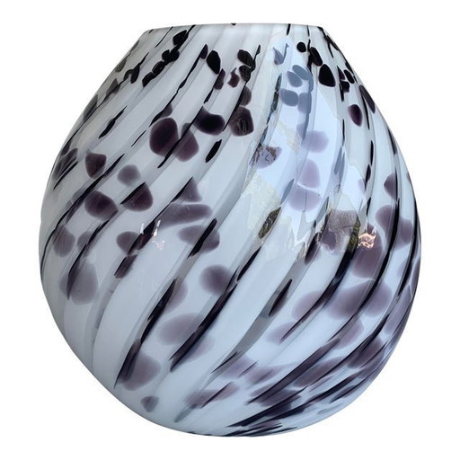 Contemporary White Table Lamp In Murano Glass Style With Murrine