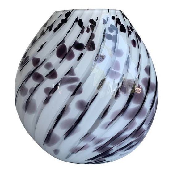 Image 1 of Contemporary White Table Lamp In Murano Glass Style With Murrine