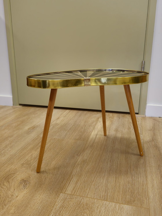 Image 1 of Vintage Sunburst Kidney Table Plant Table