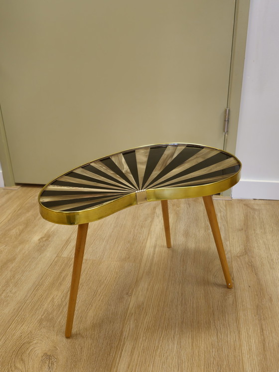 Image 1 of Vintage Sunburst Kidney Table Plant Table