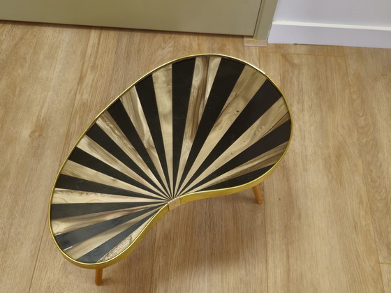 Image 1 of Vintage Sunburst Kidney Table Plant Table