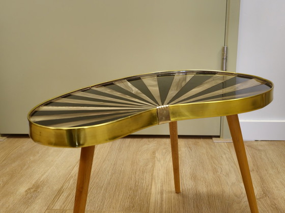 Image 1 of Vintage Sunburst Kidney Table Plant Table