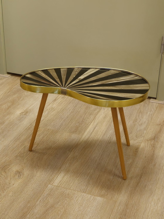 Image 1 of Vintage Sunburst Kidney Table Plant Table