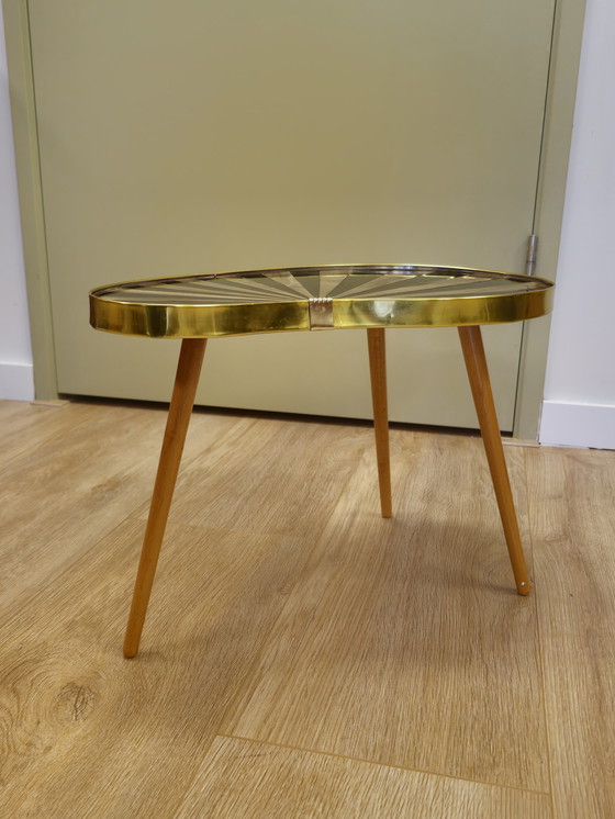 Image 1 of Vintage Sunburst Kidney Table Plant Table