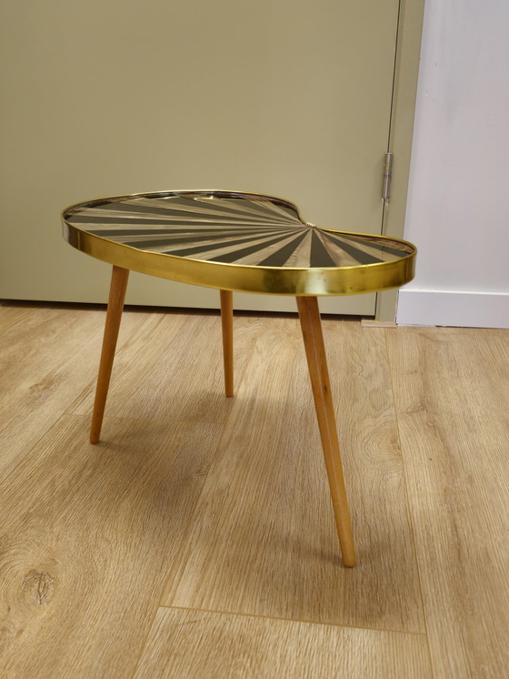 Image 1 of Vintage Sunburst Kidney Table Plant Table