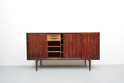 Henry Rosengren Hansen Highboard En palissandre de Rio 1950Ers