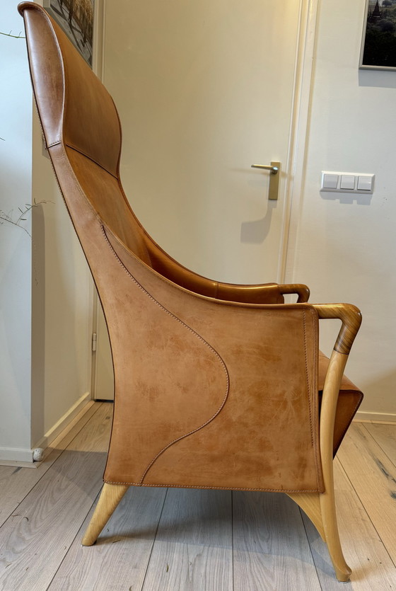 Image 1 of Giorgetti Progetti Wingchairs Of Saddle Leather