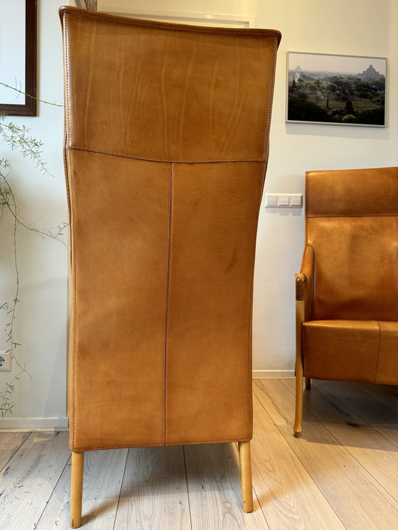 Image 1 of Giorgetti Progetti Wingchairs Of Saddle Leather