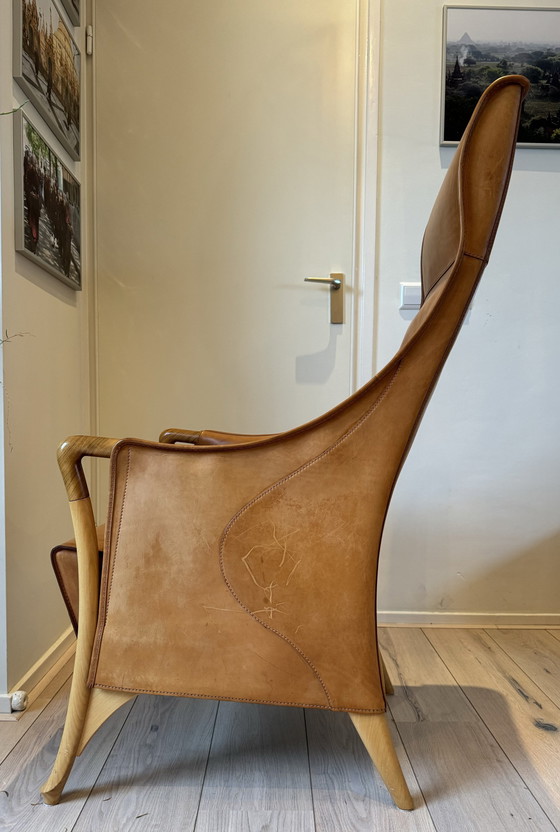 Image 1 of Giorgetti Progetti Wingchairs Of Saddle Leather