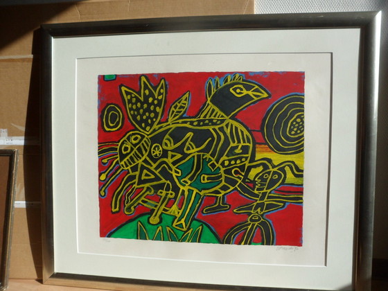 Image 1 of Corneille, Screenprint, Title, Oiseau Ne Du Paysage From 1992.