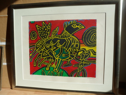 Corneille, Screenprint, Title, Oiseau Ne Du Paysage From 1992.