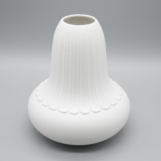 Image 1 of Heinrich Bisque Porcelain Vase Duo Vintage 60S 70S Design Op-Art Relief 