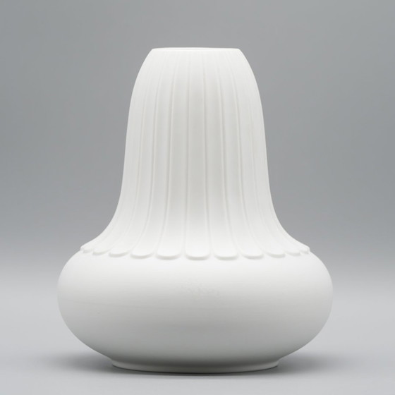 Image 1 of Heinrich Bisque Porcelain Vase Duo Vintage 60S 70S Design Op-Art Relief 