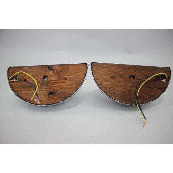 Image 1 of Coppia di lampade da parete cromate vintage Bauhaus, Cecoslovacchia 1930