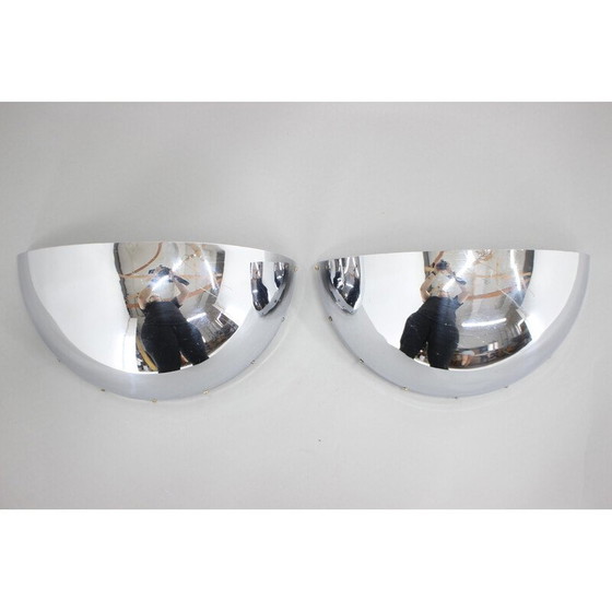 Image 1 of Coppia di lampade da parete cromate vintage Bauhaus, Cecoslovacchia 1930
