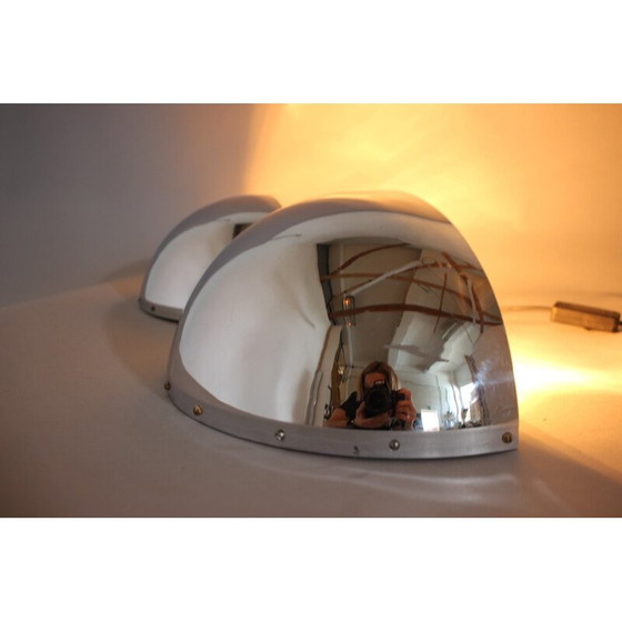 Image 1 of Coppia di lampade da parete cromate vintage Bauhaus, Cecoslovacchia 1930