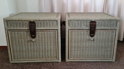 2 paniers en osier vintage