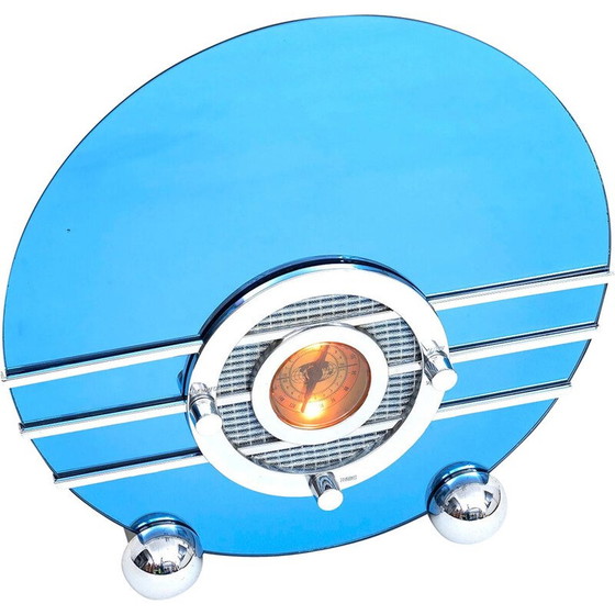 Image 1 of Vintage Sparton Bluebird 506 radio with cobalt blue mirror surface, 2000
