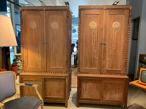 2 Hungarian Art Deco Cabinets (Initially Used as Jewelry Display Cabinet. Art Deco Cabinets From Unknown Designer. Look Lic