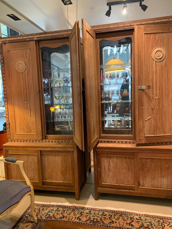 Image 1 of 2 Hungarian Art Deco Cabinets (Initially Used as Jewelry Display Cabinet. Art Deco Cabinets From Unknown Designer. Look Lic