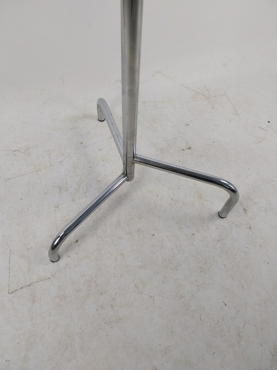 Image 1 of 1 x 1970's tube frame chrome steel standing coat rack. With 8 hooks.