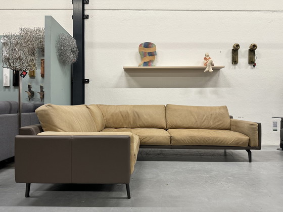 Image 1 of Leolux Bellice Corner Sofa Brown Leather